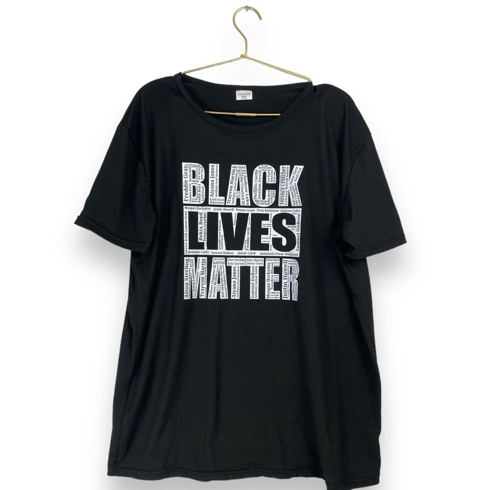 Women's Say Their Names Black Lives Matter BLM Black‎ Tee Size 2XL 464